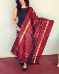 EE-R3666 Maroon Kanchi Silk Dupatta
