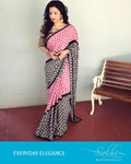 EE-R4176 Pink & Black rising Saree