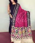 EE-R4422 - Pink & Multi Silk & Cotton Dupatta