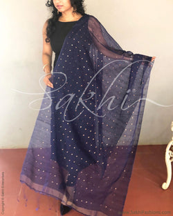 EE-R4470 Blue Silk Dupatta