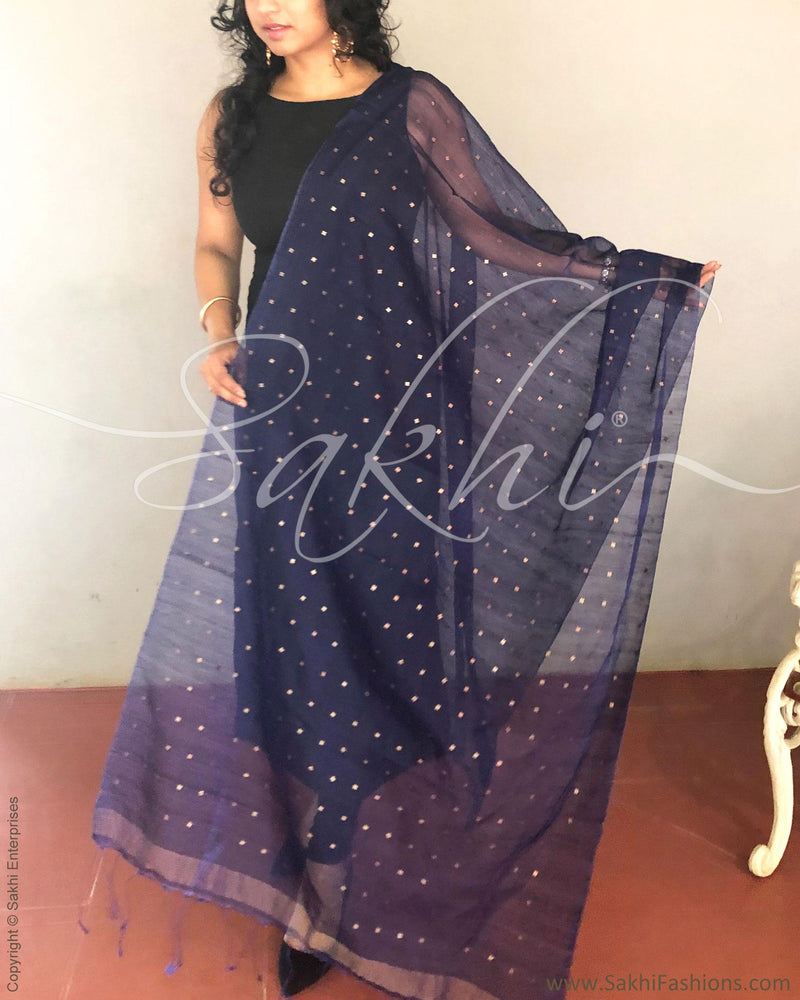 EE-R4470 Blue Silk Dupatta