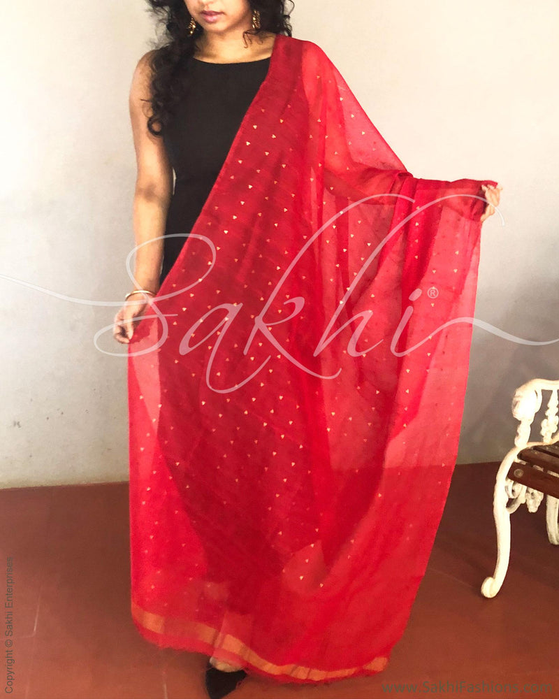 EE-R4472 Red Silk Dupatta