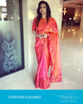 EE-R452 - Peach & Pink Pure Organza Silk Saree