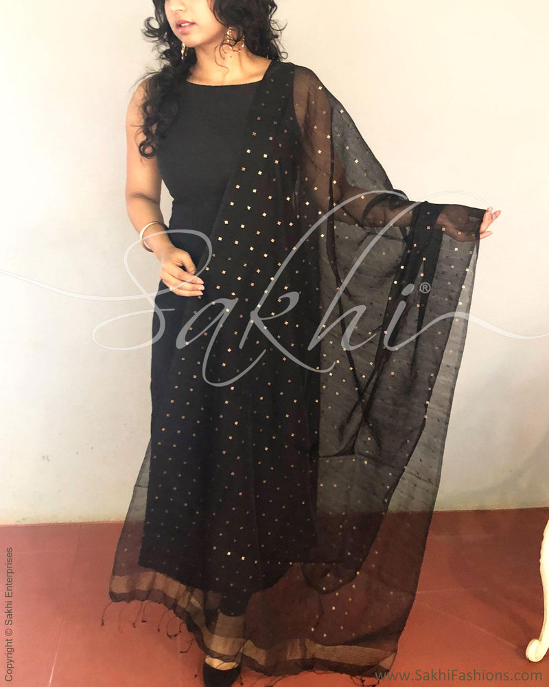 EE-R4783 Black Silk Dupatta
