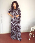 EE-R5360 - Black & White Georgette Palazzo Saree