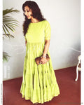 EE-R8351 Green Long Dress