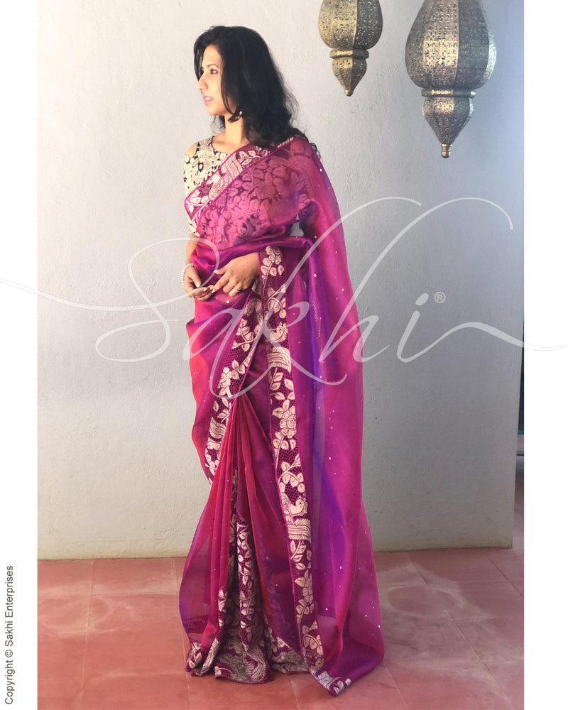 EE-R8716 Purple Organza sari