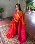 EE-S10014 - Mustard & Orange  Pure Kanchivaram Silk Saree