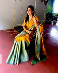 EE-S10228 - Mustard &  Faux  Silk Saree