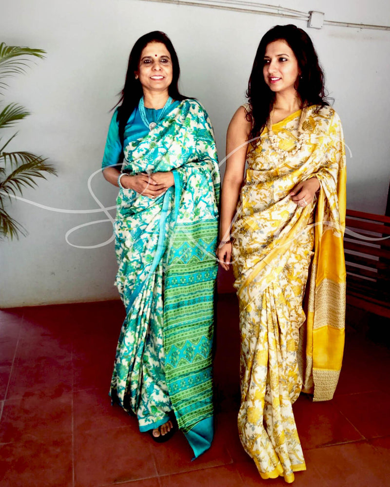 EE-S11138 Yellow Tussar Saree