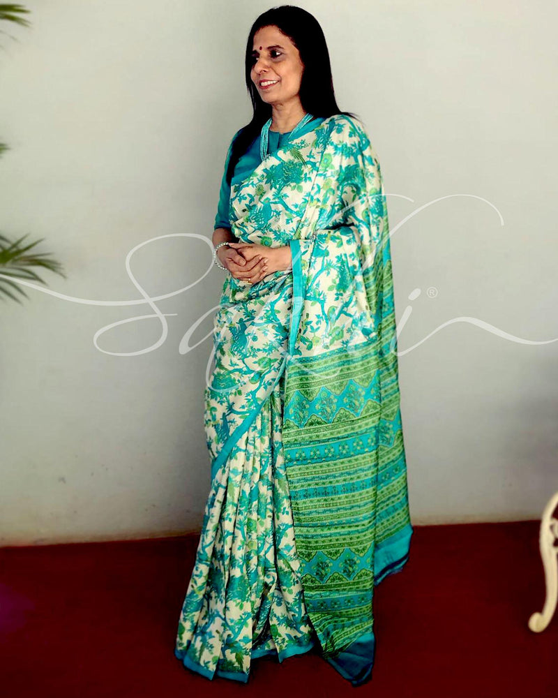 EE-S11140 Aqua Blue Tussar