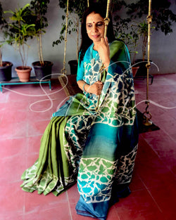 EE-S11172 Green Tussar Saree