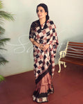 EE-S11447 - Brown & multi pure Silk saree
