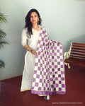 EE-S11450 - Lavnder &  Beige Pure Silk Dupatta
