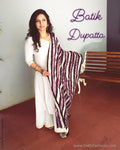 EE-S11452 - Pink & Black Pure Silk Dupatta
