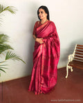 EE-S11465 Pink Tussar Saree