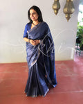 EE-S11472 Blue Tussar Saree