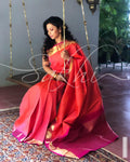 EE-S11604 - Red &  Pure Kanchivaram Silk Saree