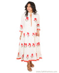 EE-S11923 - White & Red Pure Cotton Top