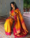 EE-S11987 - Mustard &  Pure Kanchi Silk Saree