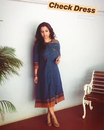 EE-S12175 - Blue &  Pure Cotton Dress