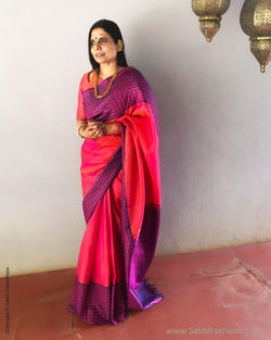 EE-S12250 Pink purple Kanchi sari