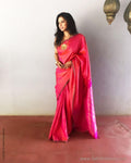 EE-S12253 - Pink &  Pure Kanchivaram Silk Saree