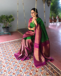 EE-S12411 - Green Kanchivaram saree