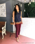 EE-S12610 - Navy Blue &  Pure Cotton Top