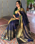 EE-S12713 Blue Kanchi Silk Saree