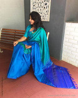 EE-S12920 Blue Kanchi saree