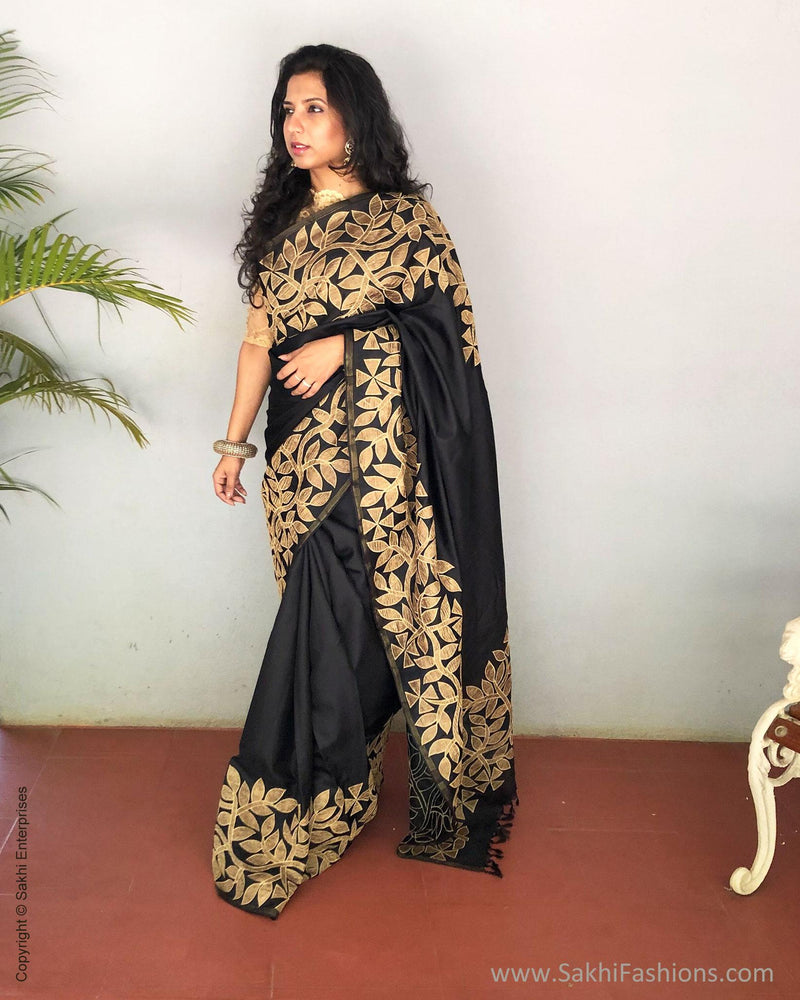 EE-S13343 Black Kanchi saree