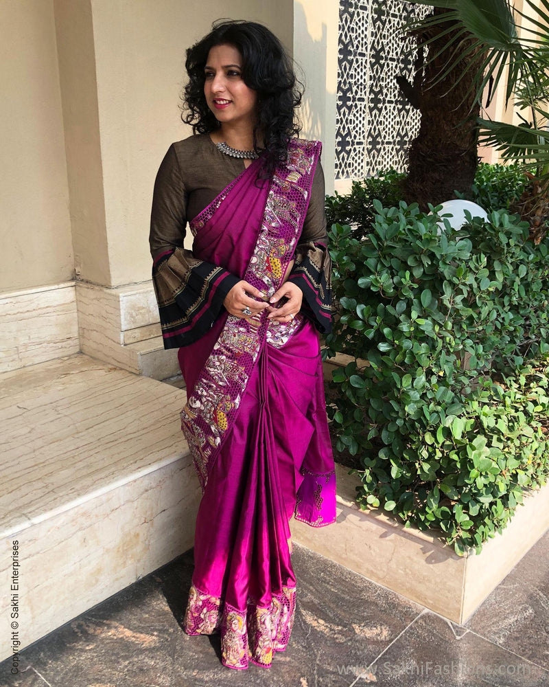 EE-S14893 - Purple  pure Kanchivaram silk saree