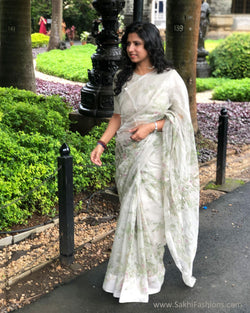 EE-S15235 - Silver pure Tissue Kota saree