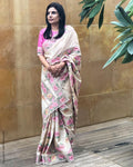 EE-S15276 Tussar Cutwork Sari