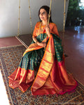 EE-S17458 Green Kanchi silk saree