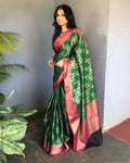EE-S18075 Green Banarsi Saree