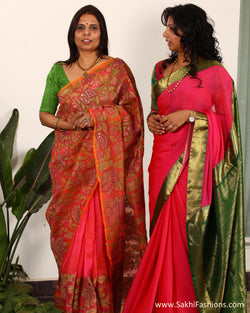EEP-L5G - Peach & Multi  Saree