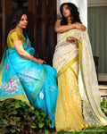 EEP-L8G - Blue & Yellow Pure Organza Silk Saree