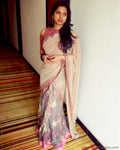 EEQ-1314 - Beige & Multi Shimmer Georgette Saree