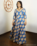 EEQ-4797 - Blue & Beige Pure Cotton Kurtha