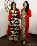 EEQ-L10G - Red & Black Silk& Cotton Kurtha