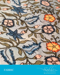 FB-Q10450 - Grey &  Silk Fabric