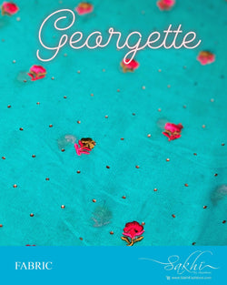FB-Q22082 - Green &  Georgette Fabric