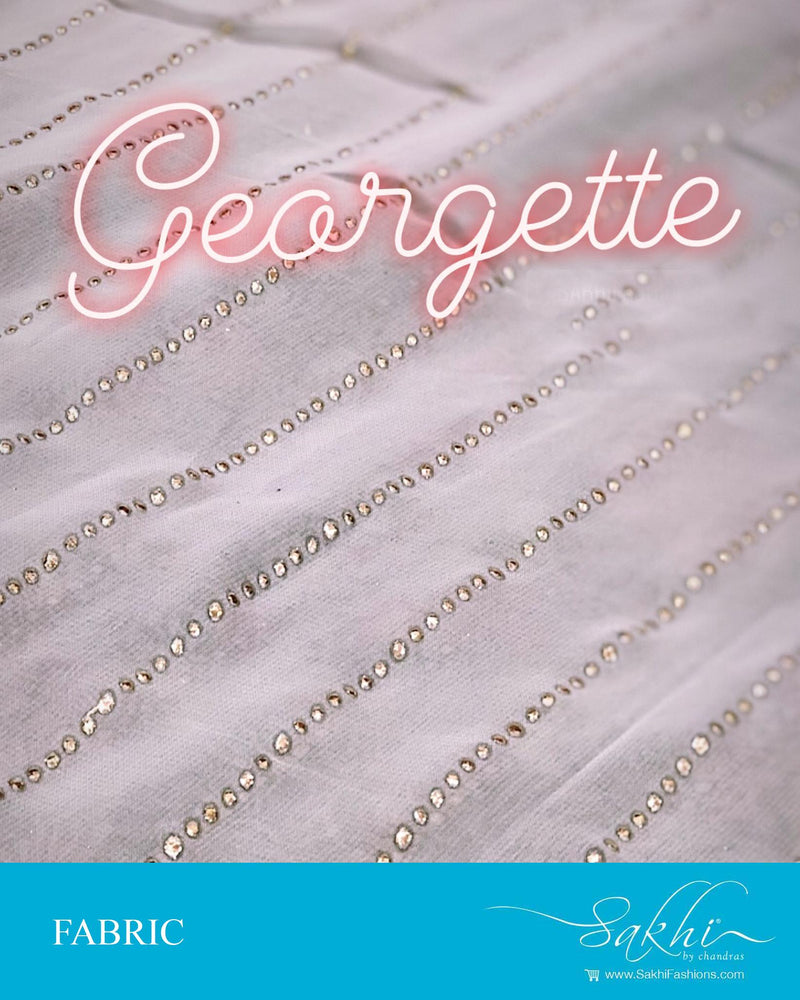 FB-Q22789 - Grey &  Synthetic Georgette Fabric