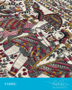FB-Q24771 - Beige &  Khadi Cotton Fabric