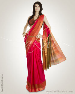 Red & Multi Pure Uppada Silk  Saree