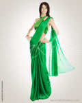 Green & Gold Crepe Saree