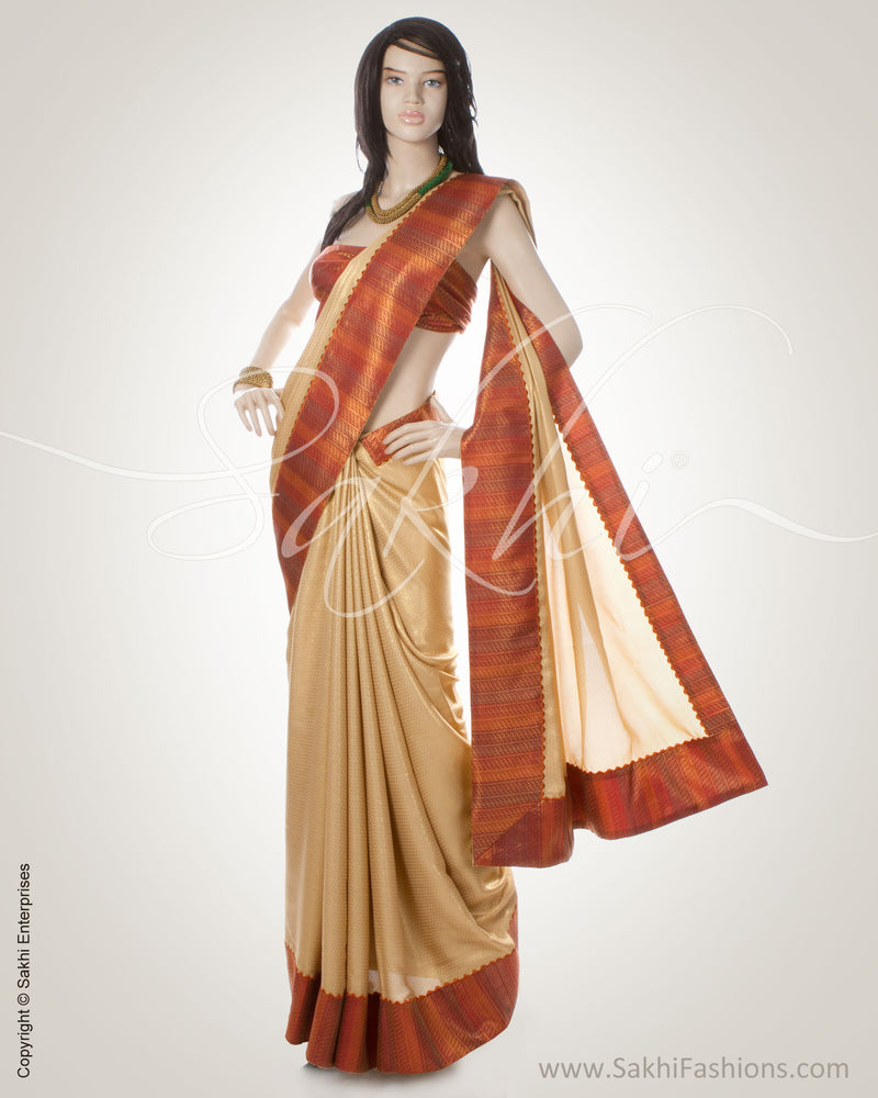GC-0001 Golden Crepe saree with Brocade Border