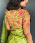 BL-S58022 Peach Applique Rblouse